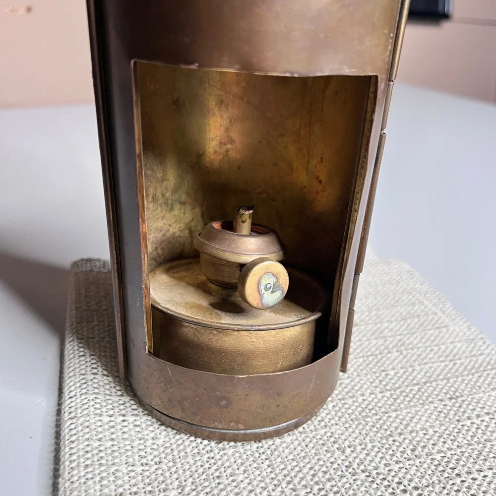 Antique Brass Copper Nautical Oil Lantern Maritime Ship Lamp with Wood Handle
